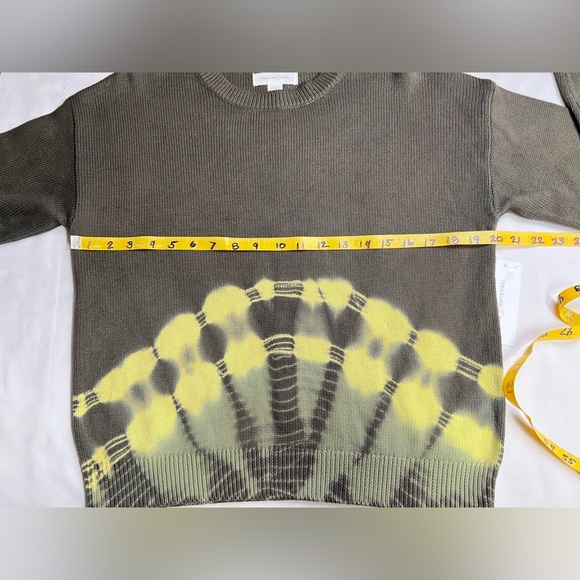TREASURE & BOND Olive and yellow tie dye crew neck sweater size XL - Picture 11 of 12